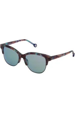 Carolina Herrera Akcesoria, unisex, brązowy, ONE SIZE, Brązowe Okulary Przeciwsłoneczne z Acetatowymi Soczewkami i Specjalnymi Funkcjami
