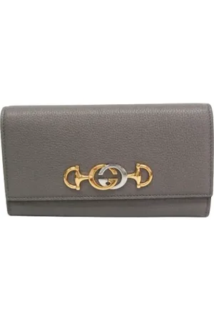 Gucci Pre-owned, Kobieta, Szary, ONE SIZE, Skóra, Pre-owned skórzane portfele