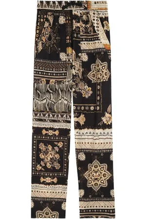 Isabel Marant Spodnie, Kobieta, Wielobarwność, M, Czarne/Ochrowe Bawełniane Spodnie