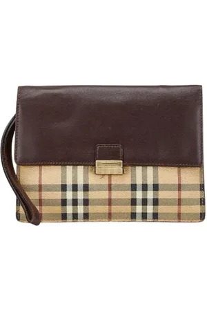 Burberry Pre-owned, Kobieta, Beżowy, ONE SIZE, Skóra, Pre-owned Canvas clutches