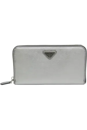 Prada Pre-owned, Kobieta, Szary, ONE SIZE, Skóra, Pre-owned skórzane portfele