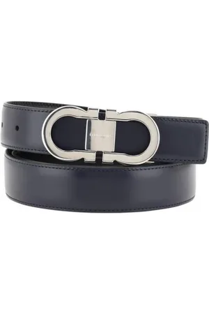 Salvatore Ferragamo Akcesoria, Mężczyzna, Czarny, 100 CM, Odwracalny pasek skórzany z klamrą Gancio