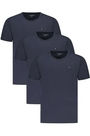 Tommy Hilfiger Koszulki, Mężczyzna, Niebieski, M, Niebieski T-shirt z Logo Haftem