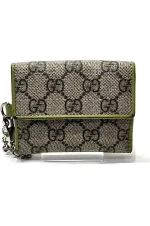 Gucci Pre-owned, Kobieta, Beżowy, ONE SIZE, Skóra, Pre-owned portfele płócienne