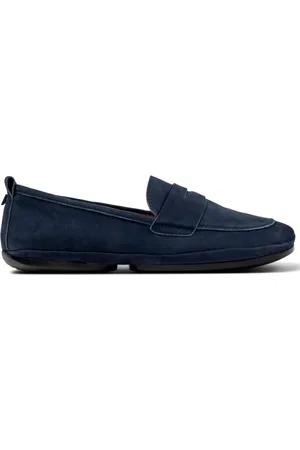 Camper Buty, Kobieta, Niebieski, 39 EU, Zamsz, Niebieski Mokasyn na Rzepy Nowoczesny Design