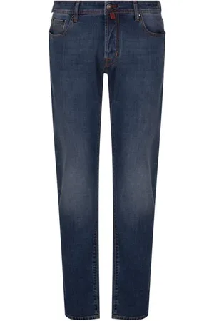 Jacob Cohen Jeansy, Mężczyzna, Niebieski, W33, Jeansyy Slim Fit z Kontrastowym Szyciem