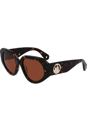 Lanvin Akcesoria, Kobieta, brązowy, ONE SIZE, Brązowe Okulary Przeciwsłoneczne z Acetat