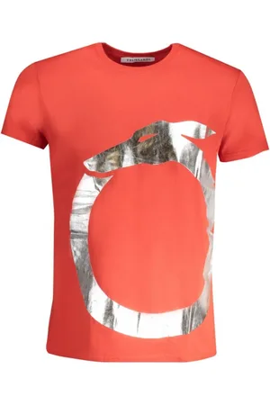 Trussardi Koszulki, Mężczyzna, Pomarańczowy, L, Czerwony Bawełniany T-shirt z Okrągłym Dekoltem