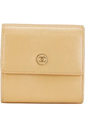 CHANEL Pre-owned, Kobieta, Beżowy, ONE SIZE, Skóra, Pre-owned skórzane portfele