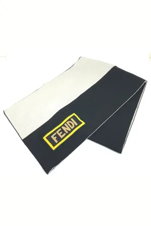 Fendi Pre-owned, Kobieta, Czarny, ONE SIZE, Wełna, Pre-owned Wool scarves