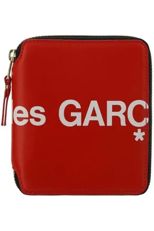 Comme des Garçons Akcesoria, Mężczyzna, Czerwony, ONE SIZE, Portfel z zamkiem błyskawicznym i logo