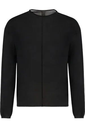 Rick Owens Swetry, Mężczyzna, Czarny, XS, Żakardowy Sweter z Bawełny