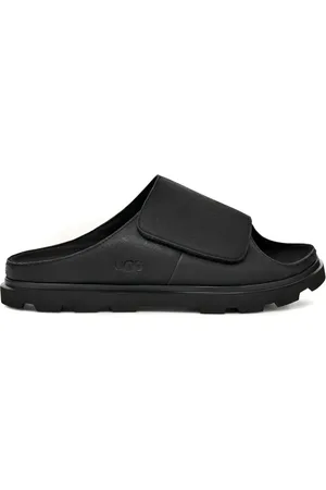 UGG Buty, Mężczyzna, Czarny, 41 EU, Czarne Sandały z Regulowanym Paskiem