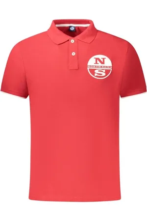 North Sails Koszulki, Mężczyzna, Czerwony, 3XL, Czerwona Koszulka Polo z Bawełny Klasyczny Design