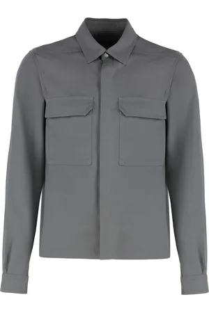 Rick Owens Kurtki, Mężczyzna, Szary, XL, Kurtka z Technicznego Materiału