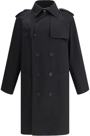Saint Laurent Płaszcze, Mężczyzna, Czarny, L, Klasyczna Kurtka Parka z Bawełny