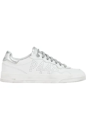P448 Buty, Kobieta, Biały, 36 EU, Białe Sneakersy z Srebrnym Detalem