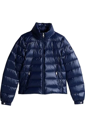 Tommy Hilfiger Kurtki, Kobieta, Niebieski, M, Nylon, Błyszcząca Lekka Kurtka Puchowa