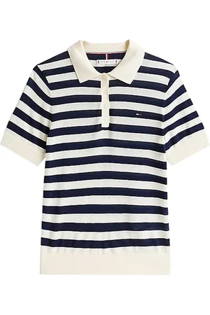 Tommy Hilfiger Koszulki, Kobieta, Niebieski, M, Granatowy Polo Calico Dark Night