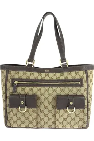 Gucci Pre-owned, Kobieta, Beżowy, ONE SIZE, Skóra, Pre-owned Canvas totes