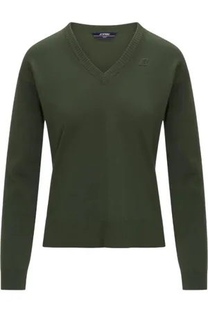 K-Way Swetry, Kobieta, Zielony, M, Zielony Sweter Regular Fit Stylowy