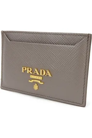 Prada Pre-owned, Kobieta, Szary, ONE SIZE, Skóra, Pre-owned skórzane portfele
