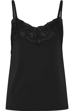Ichi Koszulki, Kobieta, Czarny, M, Czarna Koronkowa Bluzka & T-shirty