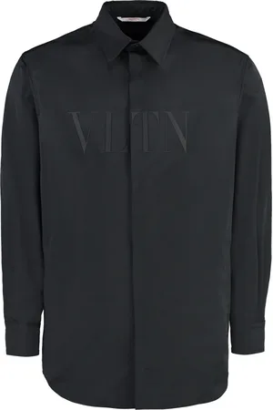 VALENTINO GARAVANI Koszule, Mężczyzna, Czarny, S, Len, Overshirt z poliestru z kieszeniami bocznymi