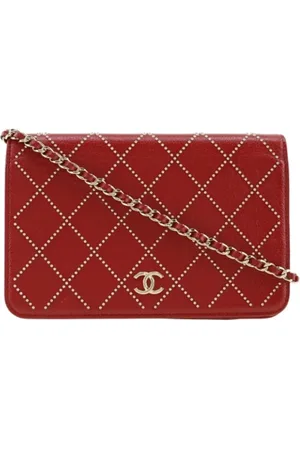 CHANEL Pre-owned, Kobieta, Czerwony, ONE SIZE, Skóra, Pre-owned skórzane portfele