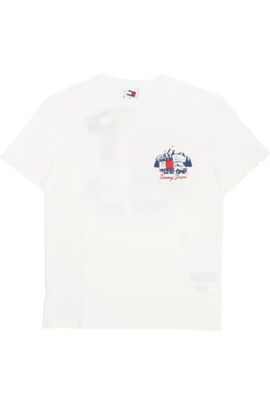 Tommy Hilfiger Koszulki, Mężczyzna, Biały, L, Biała Koszulka Outdoor Novelty Tee z Bawełny