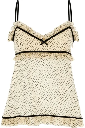 VALENTINO GARAVANI Koszulki, Kobieta, Beżowy, S, Len, Stylowy TOP dla miłośników mody
