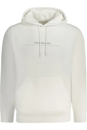 Calvin Klein Bluzy, Mężczyzna, Biały, XL, Bluza z nadrukiem logo