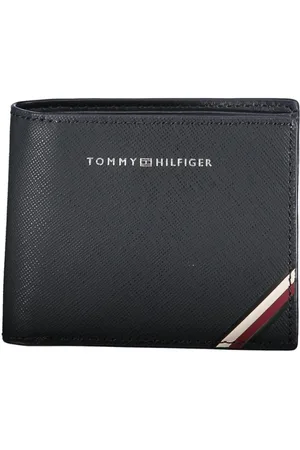 Tommy Hilfiger Akcesoria, Mężczyzna, Niebieski, ONE SIZE, Skóra, Niebieska skórzana portmonetka męska