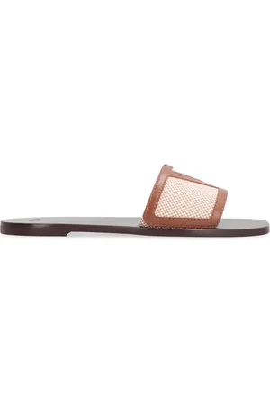 VALENTINO GARAVANI Buty, Kobieta, brązowy, 38 EU, Bawełna, Superstar Square Toeline Lamm Bawełna Slides