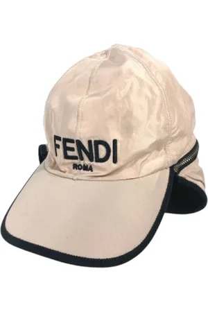 Fendi Pre-owned, Kobieta, Beżowy, ONE SIZE, Skóra, Pre-owned Fabric hats