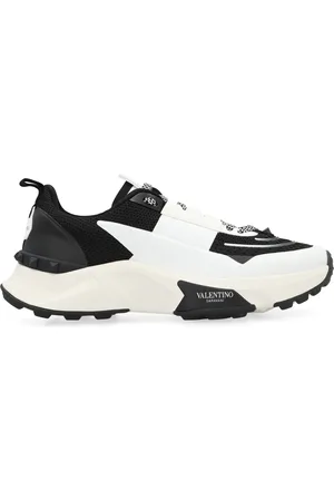 VALENTINO GARAVANI Buty, Mężczyzna, Czarny, 43 EU, Skóra, True Act Mesh Sneakers z detalami skórnymi