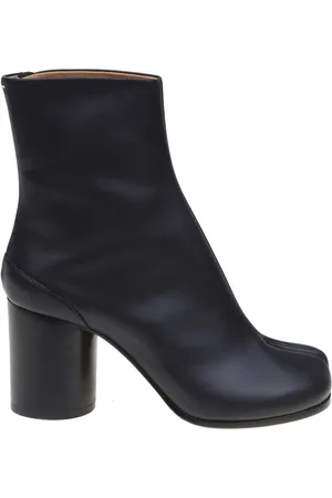 Maison Margiela Buty, Kobieta, Czarny, 38 EU, Botki Tabi z czarnej skóry