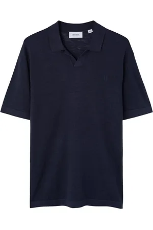 Les Deux Koszulki, Mężczyzna, Niebieski, XL, Niebieski Polo z Lnu