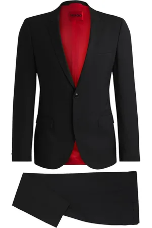 HUGO BOSS Garnitury, Mężczyzna, Czarny, M, Stylowe z Wełny