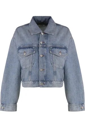 AGOLDE Kurtki, Kobieta, Niebieski, S, Denim, Bawełniana Kurtka Denim z Kieszeniami