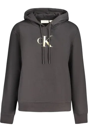 Calvin Klein Bluzy, Kobieta, Czarny, XS, Bawełna, Bawełniana Bluza z Kapturem