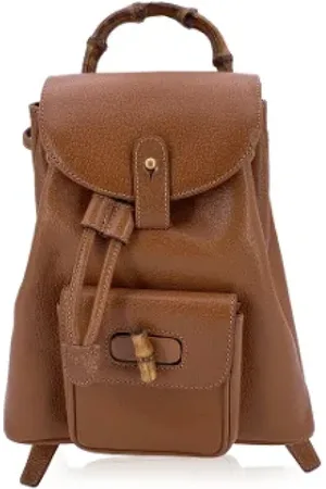 Gucci Pre-owned, Kobieta, brązowy, ONE SIZE, Bambus, Pre-owned Leather backpacks