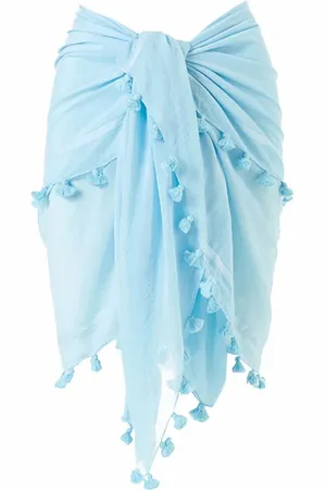 Melissa Odabash Stroje kąpielowe, Kobieta, Niebieski, ONE SIZE, Rayon, Jasnoniebieskie Morze Pareo Cover Up