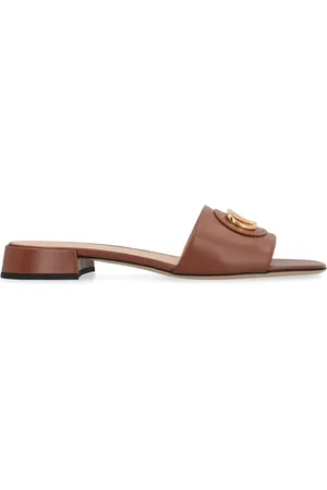 VALENTINO GARAVANI Buty, Kobieta, brązowy, 36 EU, Len, VLogo Signature Skórzane Klapki
