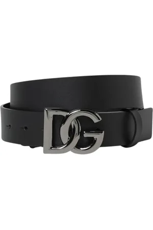 Dolce & Gabbana Akcesoria, Mężczyzna, Czarny, 105 CM, Czarny Skórzany Pasek z Logo