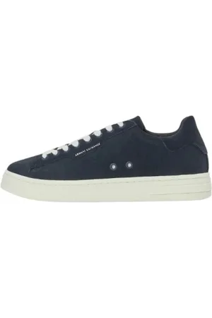 Armani Exchange Buty, Mężczyzna, Niebieski, 45 EU, Niebieskie Skórzane Buty Sportowe