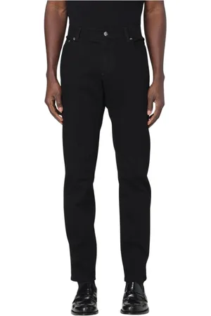 Dolce & Gabbana Jeansy, Mężczyzna, Czarny, 2XL, Czarne Straight Leg Jeansy