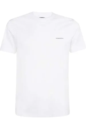 Emporio Armani Koszulki, Mężczyzna, Biały, 2XL, Biała koszulka z okrągłym dekoltem