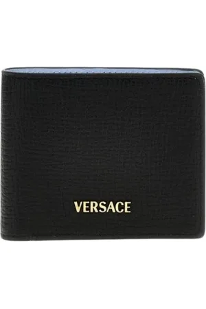 VERSACE Akcesoria, Mężczyzna, Czarny, ONE SIZE, Portfel Skórzany Wielokolorowy