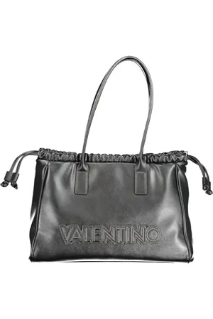 Valentino by Mario Valentino Torebki, Kobieta, Czarny, ONE SIZE, Len, Czarna torba na ramię z polietylenu z kieszenią wewnętrzną i logo
